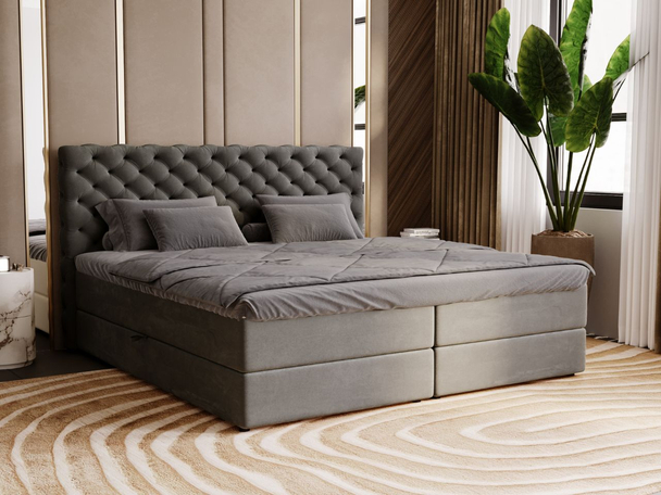 Boxspring met Opbergruimte 180x200 Bergamo Donkergrijs