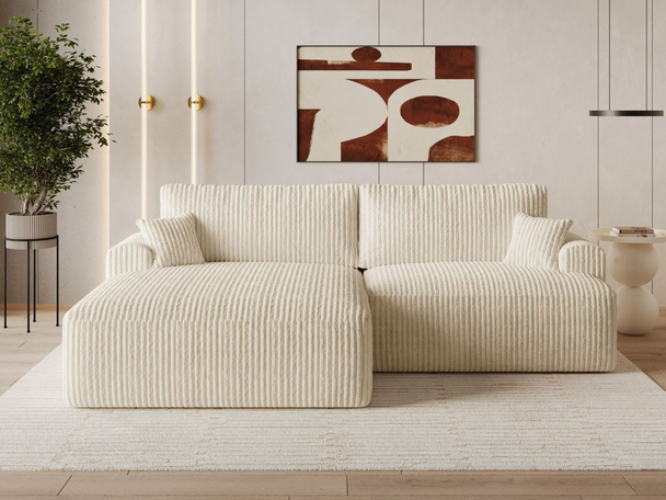 Hoekbank Links met Slaapfunctie en Opbergruimte Serene Beige