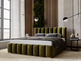 Bed met Opbergruimte en lattenbodem 200x200 Neos Groen