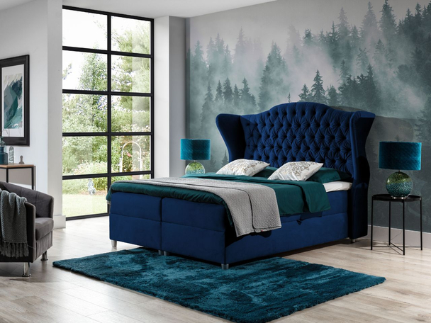 Boxspring met Opbergruimte 140x200 Kate Donkerblauw