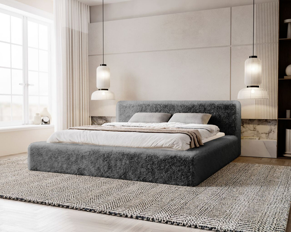 Tweepersoonsbed met Opbergruimte en lattenbodem 180x200 Enjoy Grijs