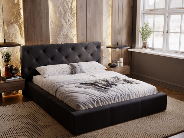 Bed met Opbergruimte en lattenbodem 200x200 Milano Anthracite