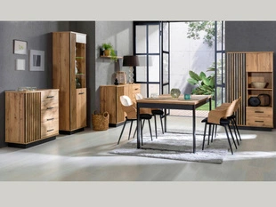 Meubelset voor woonkamer Lavore Eiken Wotan, Zwart