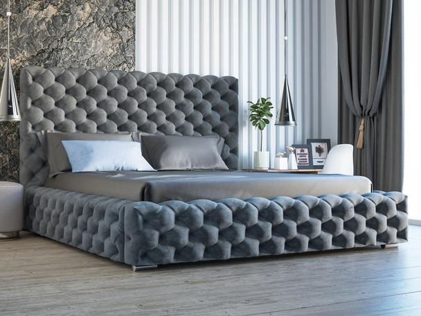 Bed met Opbergruimte en lattenbodem 180x200 Heaven Donkergrijs