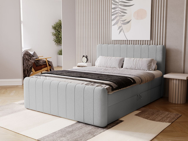 Boxspring met Opbergruimte 140x200 Osteno Grijs