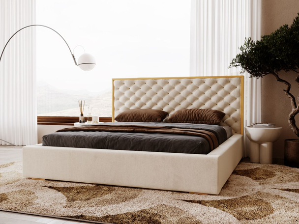 Bed met Opbergruimte en lattenbodem 180x200 Bonito Beige