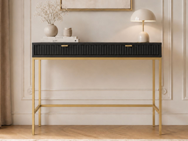 Kaptafel met lades Amber Zwart