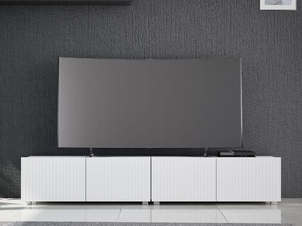 Set tv-meubels met deuren 200 cm Kioto WItte mat
