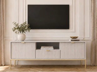TV-Meubel met deuren en lade Amber Grijs