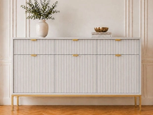 Dressoir met deuren en lades 154 cm Amber Grijs