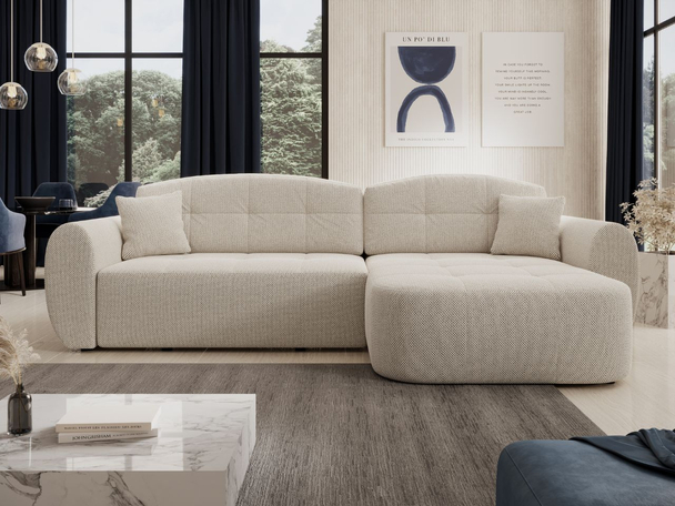 Hoekbank met Slaapfunctie en Opbergruimte Avessio Beige