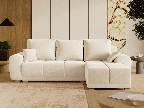 Hoekbank Rechts met Slaapfunctie en Opbergruimte Monti Beige