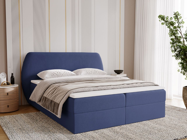 Boxspring met Opbergruimte 180x200 Bogota Donkerblauw