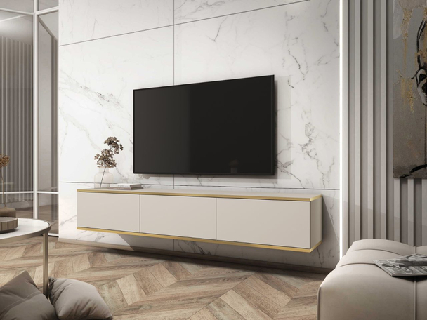 TV-Hangkast met deuren 175 cm Diolo Beige