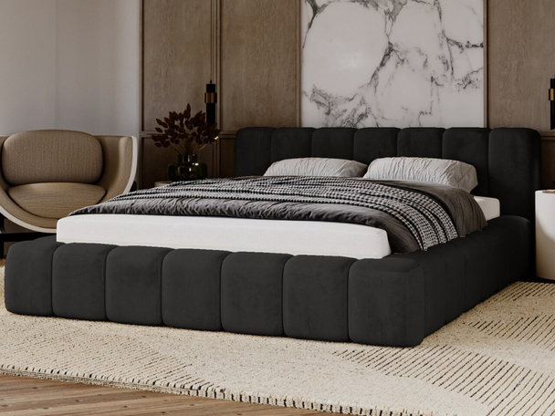 Tweepersoonsbed met Opbergruimte en lattenbodem 160x200 Ibiza Zwart