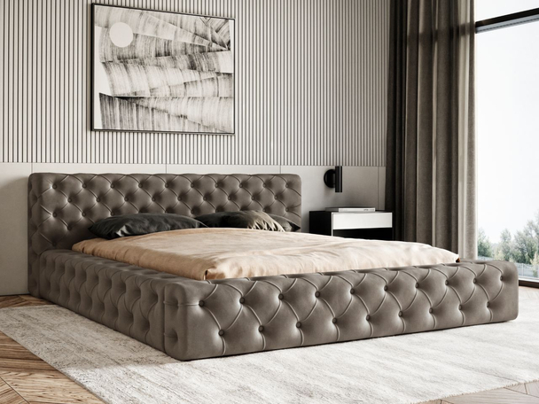 Bed met Opbergruimte en lattenbodem 180x200 cm Palini Bruin