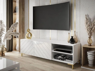 TV-Meubel met deuren Vionel Wit glans