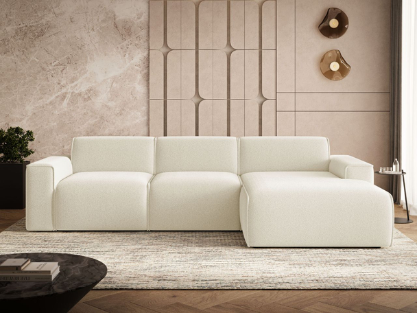 Hoekbank Rechts Lavia bouclé stof Lichtbeige