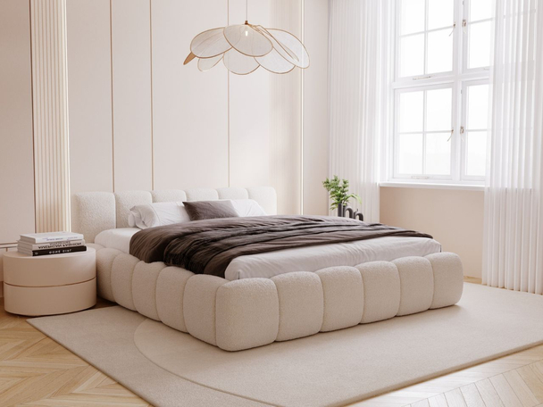 Bed met Opbergruimte en lattenbodem 180x200 Cloud Low Beige