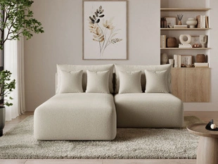Hoekbank Links met Slaapfunctie en Opbergruimte Ronni Beige