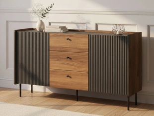 Dressoir met Deuren en Lades 150 cm Pascale Bruin, Zwart