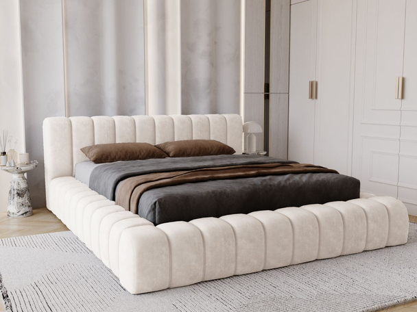 Bed met Opbergruimte en lattenbodem 160x200 Italia Crème