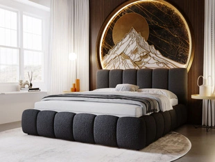 Tweepersoonsbed met Opbergruimte en lattenbodem 120x200 Cloud Zwart