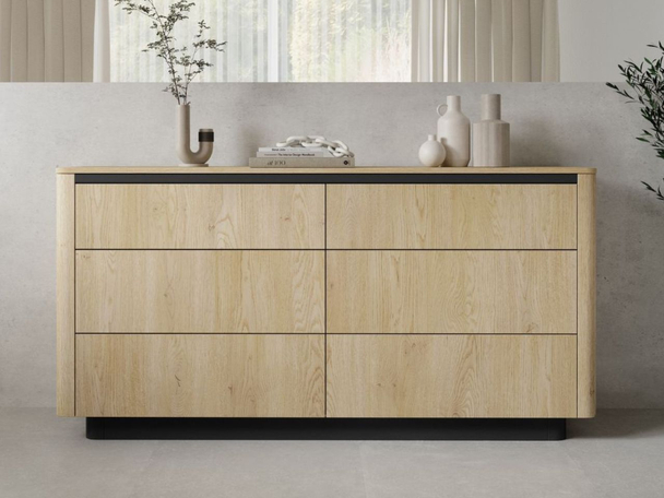 Ladekast met 6 Lades 160 cm Fascino Bruin, Zwart