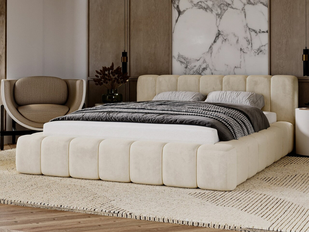 Tweepersoonsbed met Opbergruimte en lattenbodem 160x200 Ibiza Beige