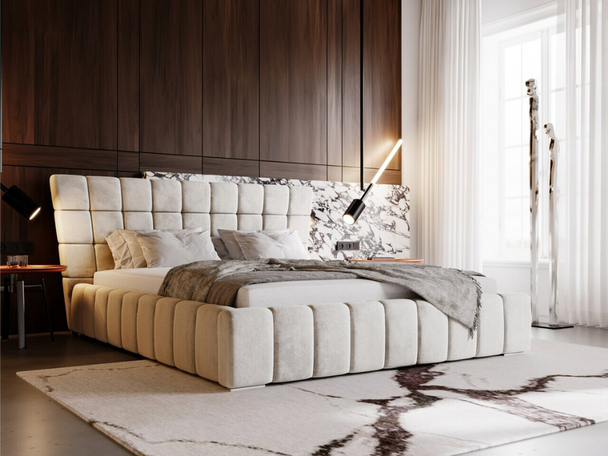 Tweepersoonsbed met Opbergruimte en lattenbodem 180x200 Paris Beige