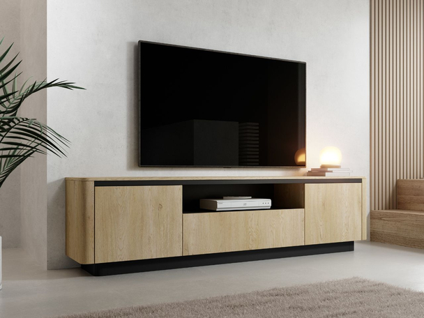 TV-Meubel met Deuren Fascino Bruin, Zwart