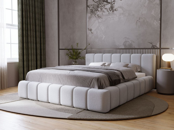 Bed met Opbergruimte en lattenbodem 140x200 Orio Grijs