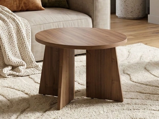 Kleine ronde salontafel Arelis in Royal-notenhout