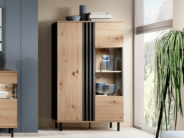 Vitrinekast Malone Eik Artisan, Anthracite