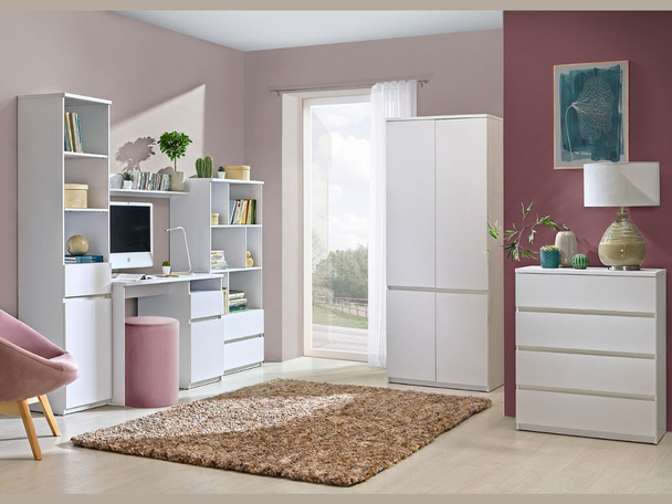 Meubelset voor tienerkamer Arcadia Wit