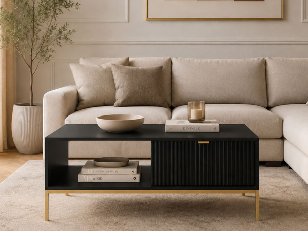 Salontafel met lade Amber Zwart