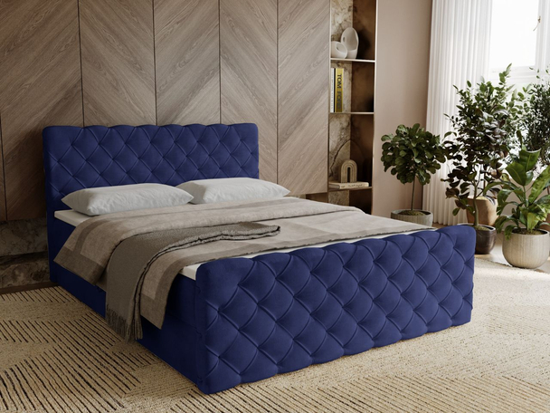 Boxspring met Opbergruimte 120x200 Lunaris Blauw