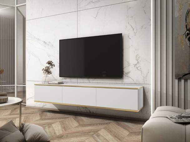 TV-Hangkast met deuren 175 cm Diolo Wit