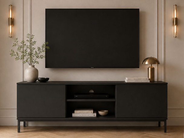 TV-Meubel met twee Deuren Soroko Zwart