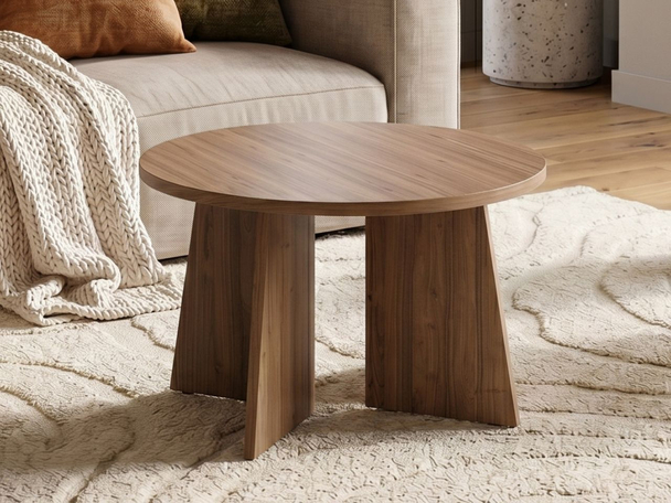 Grote ronde salontafel Arelis in Royal-notenhout