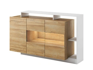 Dressoir met Deuren 155 cm Alvano Bruin, Wit
