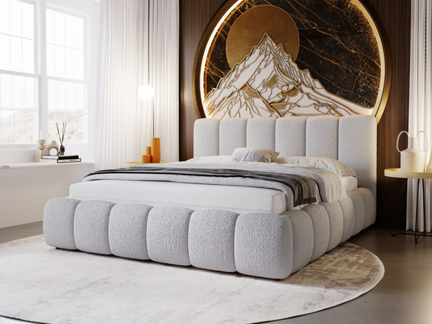 Bed met lattenbodem zonder opbergruimte 180x200 Cloud Lichtgrijs