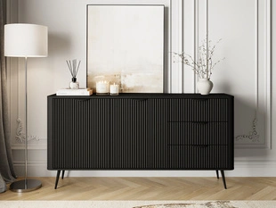 Dressoir met Deuren en Lades 163 cm Latina Zwart