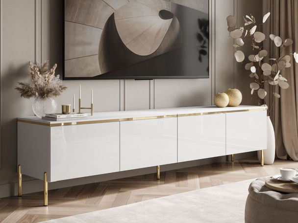 TV-Meubel met deuren Celle Wit glans