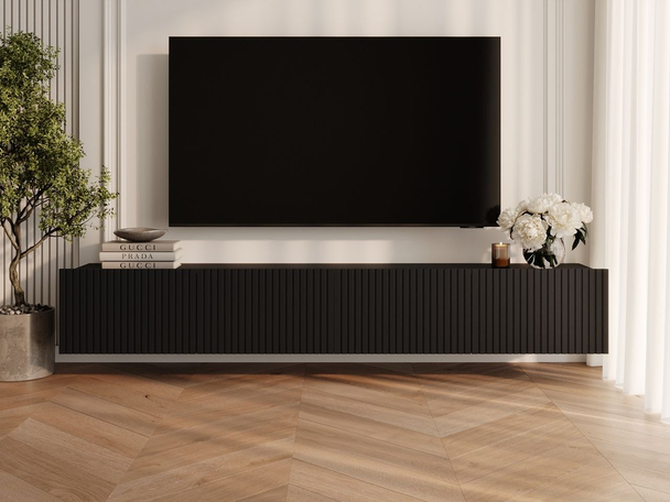 TV-Meubel met Deuren 200 cm Kioto Zwart