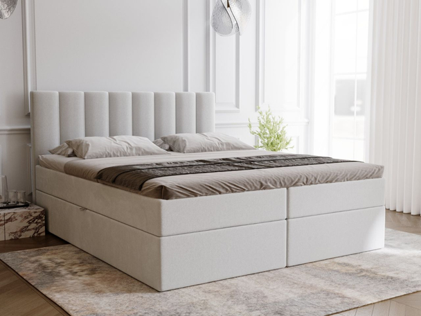 Boxspring met Opbergruimte 200x200 Mocca Grijs