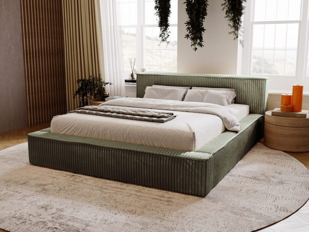 Tweepersoonsbed met Opbergruimte en lattenbodem 140x200 Lago Groen