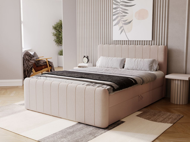 Boxspring met Opbergruimte 160x200 Osteno Beige