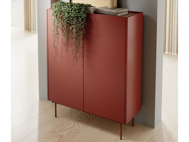 Hoge kast met deuren Drevo Rood