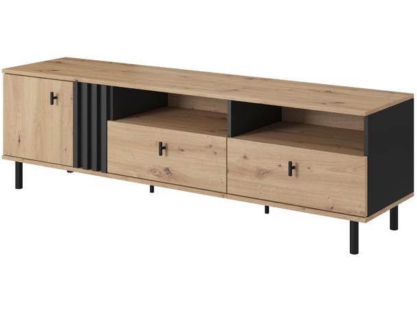 TV-Meubel met Deuren en Lades Malone Eik Artisan, Anthracite